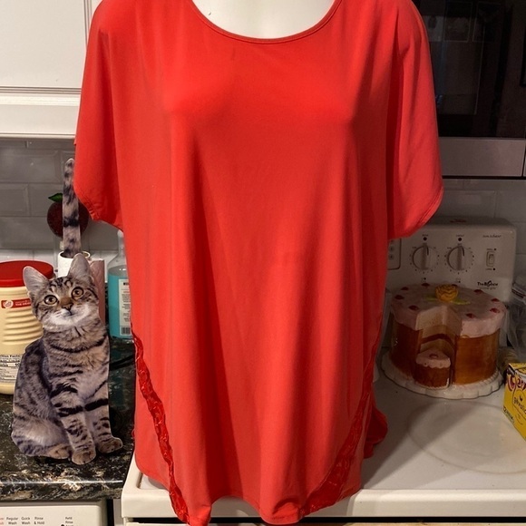C womens Cato solid orange cap sleeve plus size blouse 18/20W - Picture 1 of 5